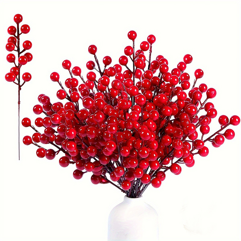Florist Supply Bulk - 5/10/20 stuks kunstmatige rode bessen takjes