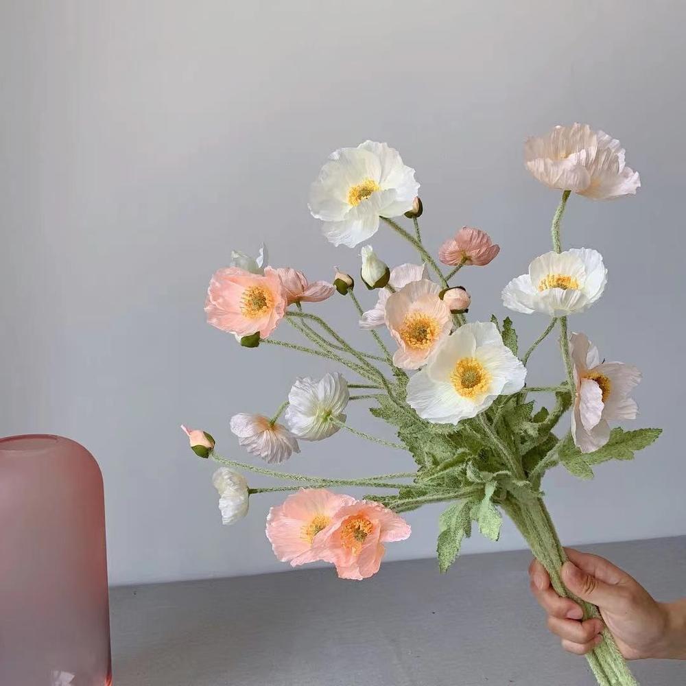 Florist Supply Bulk - Nep Papaver Zijde Bloemen Lange Steel
